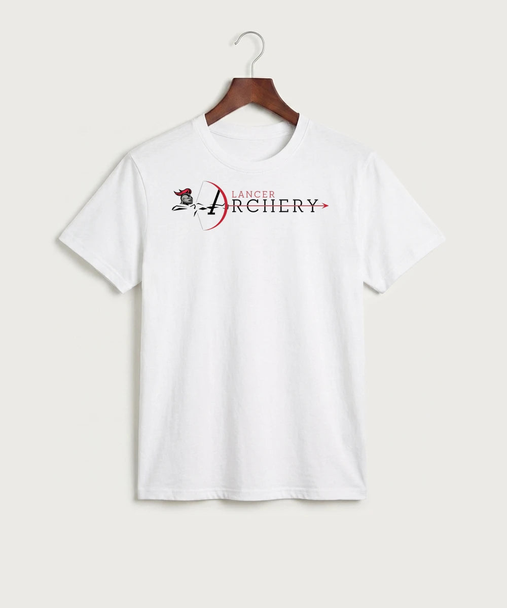 Lancer Archer Club Archery Team Store - White Port & Co Core Cotton Tee. PC54