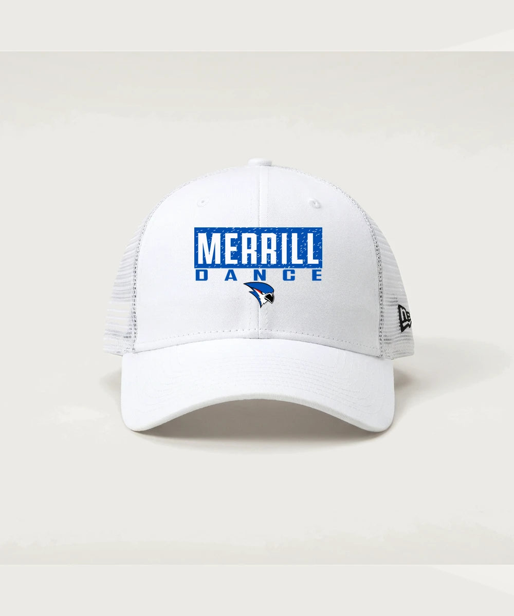 Merrill Dance and Cheer - Flag White/ White New Era - Stretch Mesh Cap. NE1020