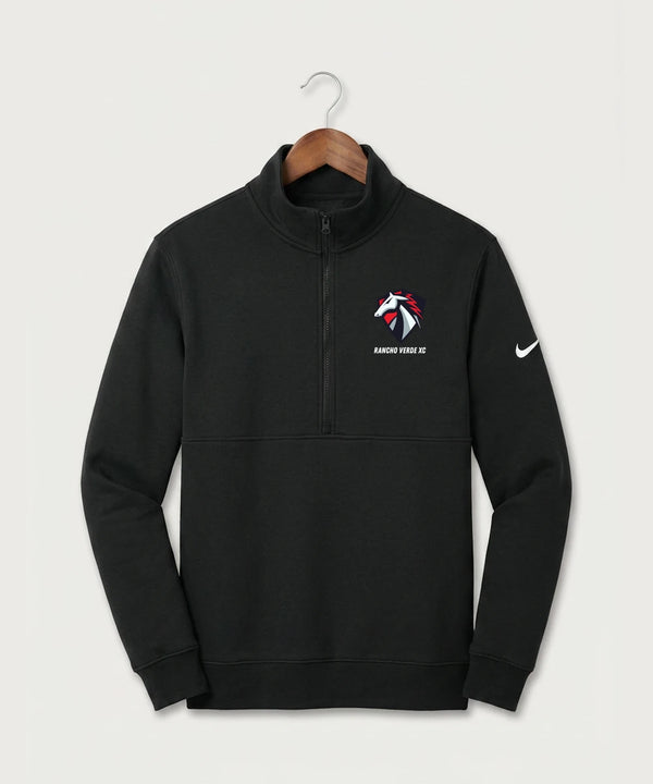 Rancho Verde Cross Country - Black Nike Club Fleece Sleeve Swoosh 1/2-Zip NKDX6718
