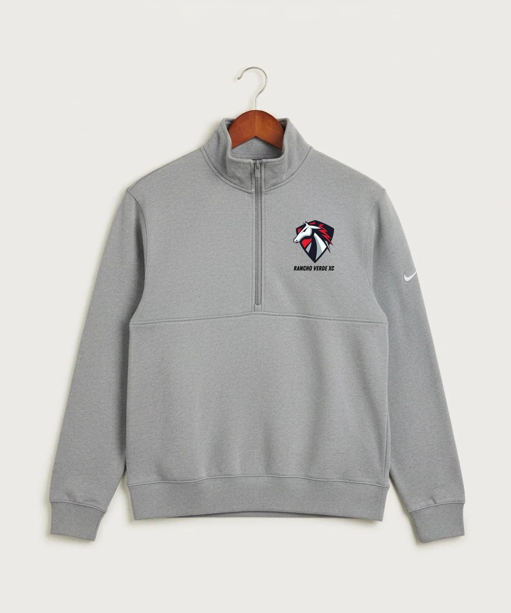 Rancho Verde Cross Country - Dark Grey Heather Nike Club Fleece Sleeve Swoosh 1/2-Zip NKDX6718