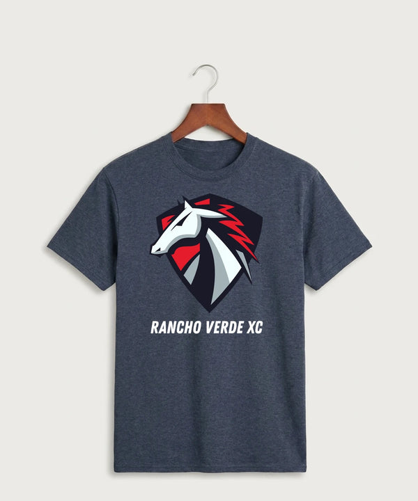 Rancho Verde XC - Heather Navy Port & Co Core Cotton Tee. PC54