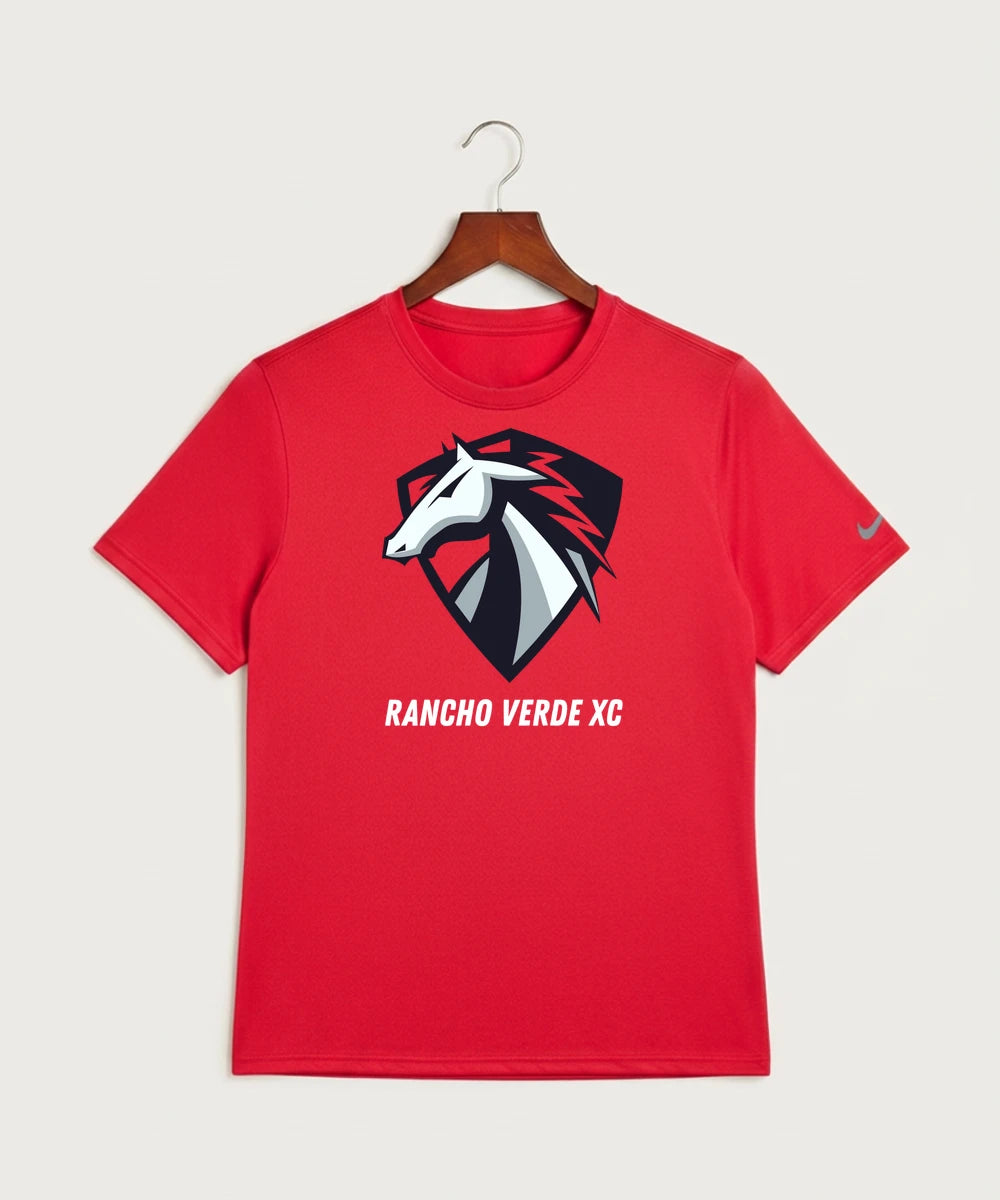 Rancho Verde Cross Country - University Red Nike Swoosh Sleeve rLegend Tee NKDX8730