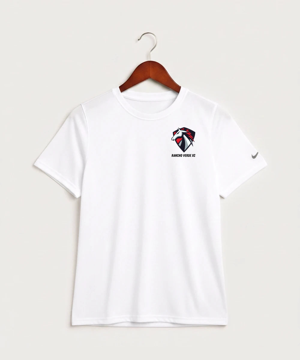 Rancho Verde Cross Country - White Nike Youth Swoosh Sleeve rLegend Tee NKDX8787