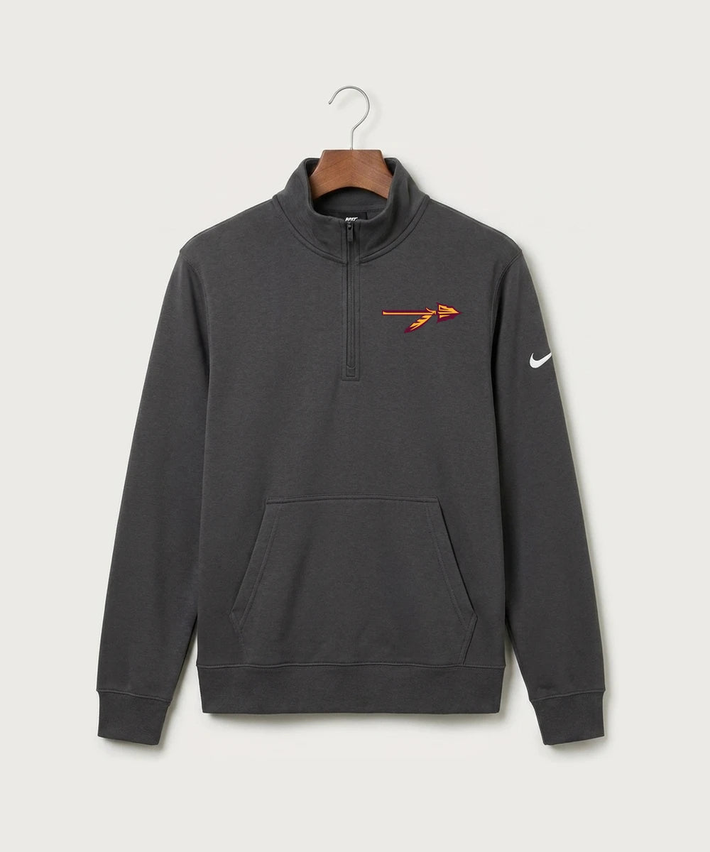 Stockton High School Football - Anthracite Nike Club Fleece Sleeve Swoosh 1/2-Zip NKDX6718