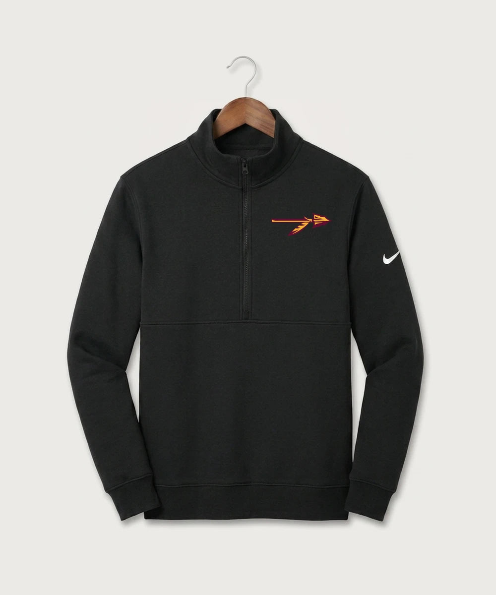 Stockton High School Football - Black Nike Club Fleece Sleeve Swoosh 1/2-Zip NKDX6718