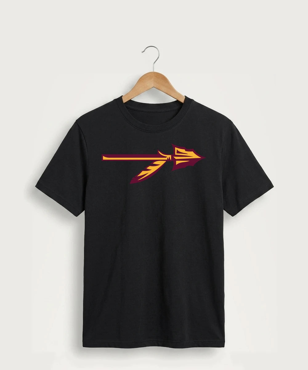 Stockton High School Football - Jet Black Port & Co Core Cotton Tee. PC54