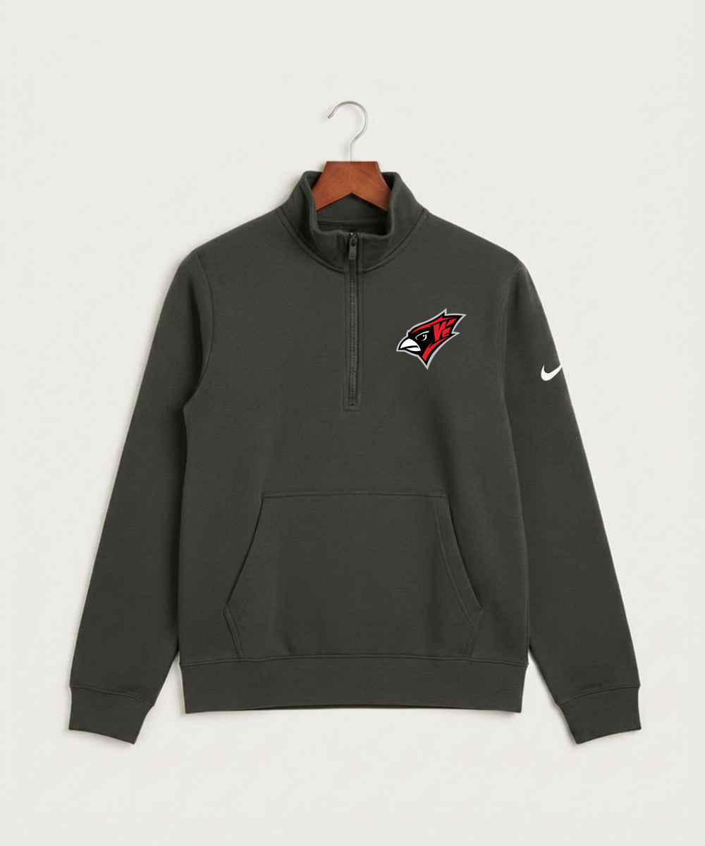 Willmar High School Athletics - Anthracite Nike Club Fleece Sleeve Swoosh 1/2-Zip NKDX6718
