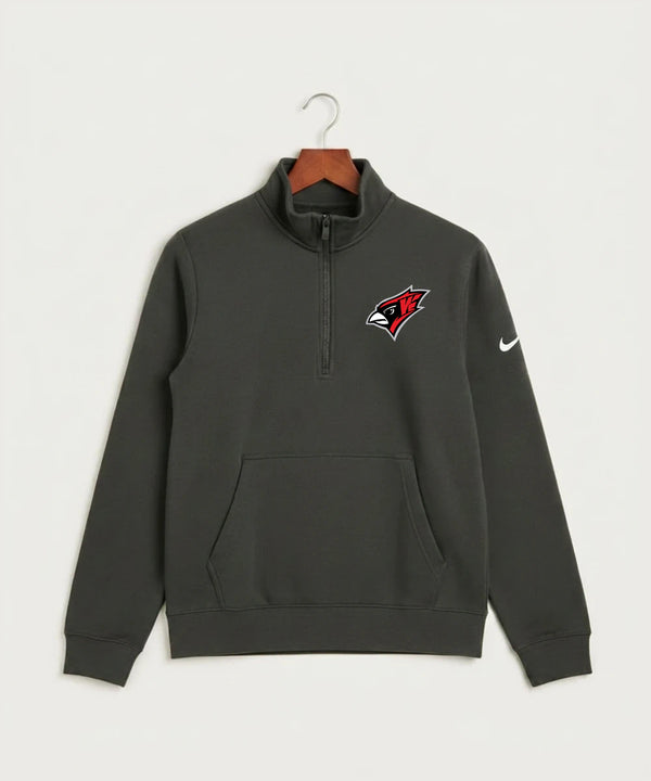 Willmar High School Athletics - Anthracite Nike Club Fleece Sleeve Swoosh 1/2-Zip NKDX6718