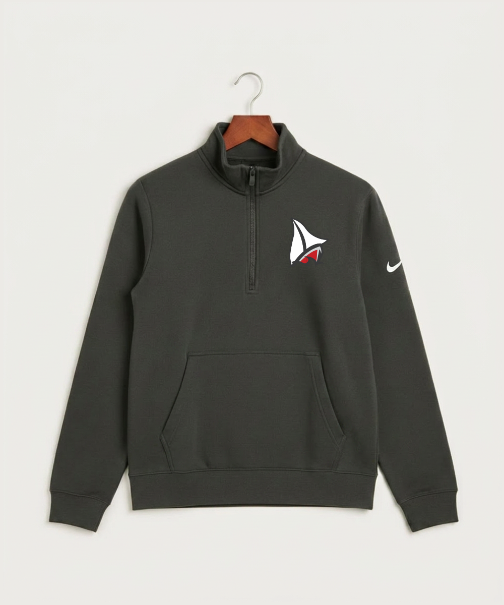 Detroit Lakes Community High School Football (Boys) - Anthracite Nike Club Fleece Sleeve Swoosh 1/2-Zip NKDX6718