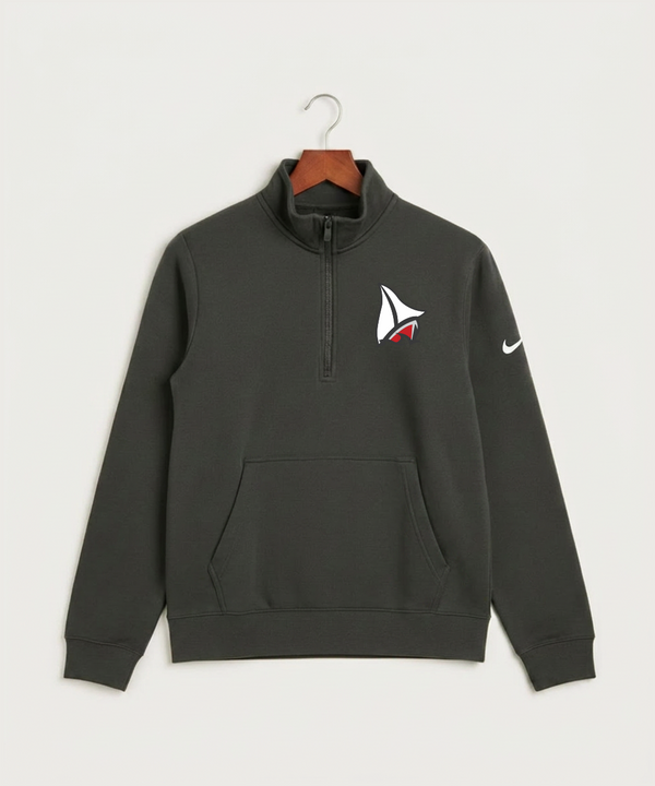 Detroit Lakes Community High School Football (Boys) - Anthracite Nike Club Fleece Sleeve Swoosh 1/2-Zip NKDX6718