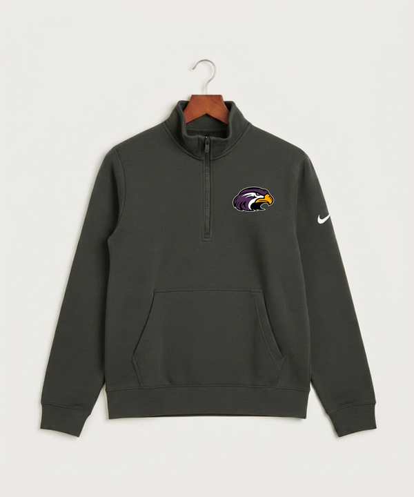 Montevideo High School Football (Boys) - Anthracite Nike Club Fleece Sleeve Swoosh 1/2-Zip NKDX6718