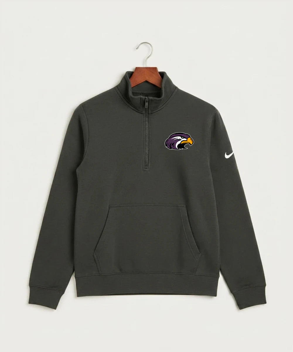 Montevideo High School Football (Boys) - Anthracite Nike Club Fleece Sleeve Swoosh 1/2-Zip NKDX6718