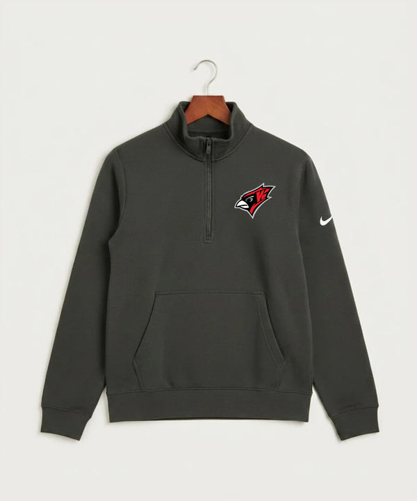 Willmar High School Athletics - Anthracite Nike Club Fleece Sleeve Swoosh 1/2-Zip NKDX6718