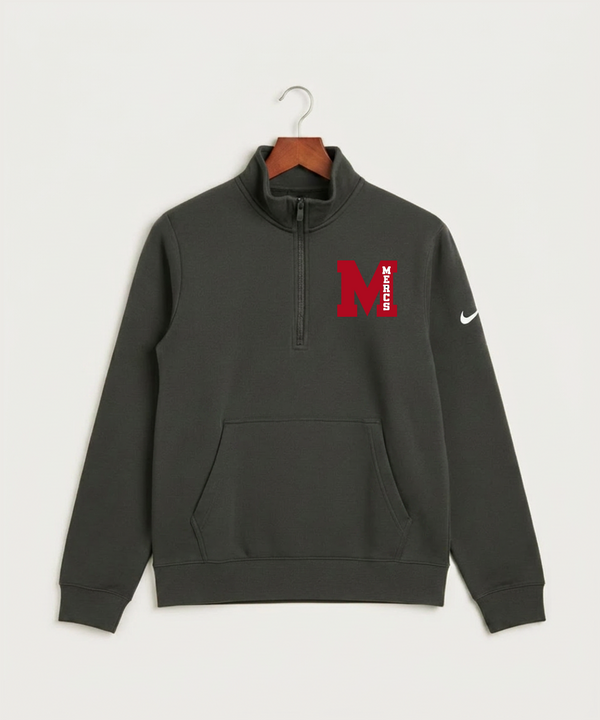 Mcgregor High School Football (Boys) - Anthracite Nike Club Fleece Sleeve Swoosh 1/2-Zip NKDX6718