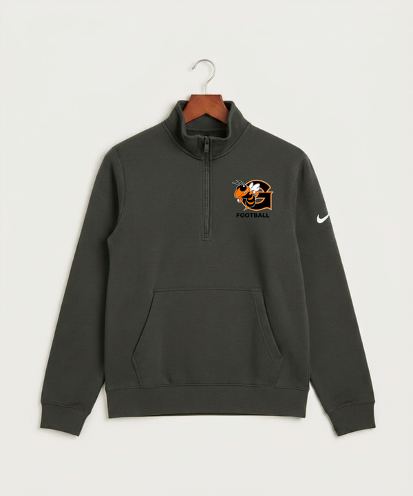Giltner High School Football - Anthracite Nike Club Fleece Sleeve Swoosh 1/2-Zip NKDX6718