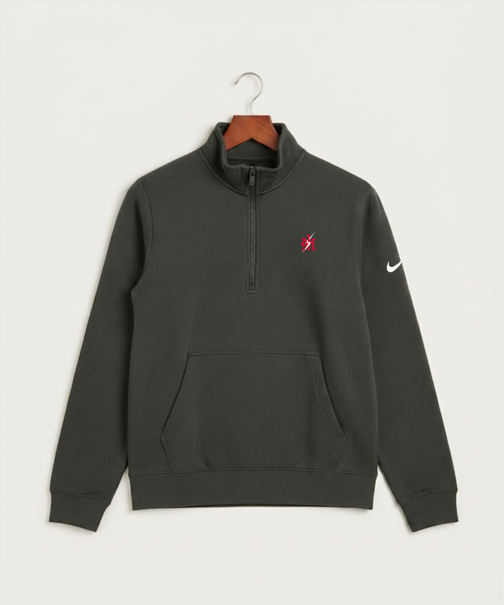 John Marshall High School Cross Country (Coed) - Anthracite Nike Club Fleece Sleeve Swoosh 1/2-Zip NKDX6718