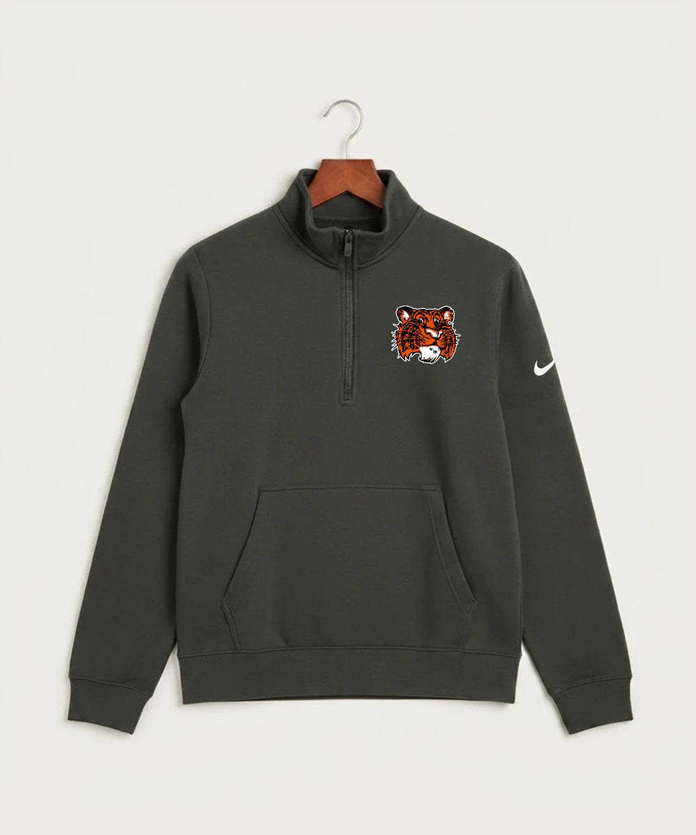 Browerville Public High School Athletics Coed - Anthracite Nike Club Fleece Sleeve Swoosh 1/2-Zip NKDX6718