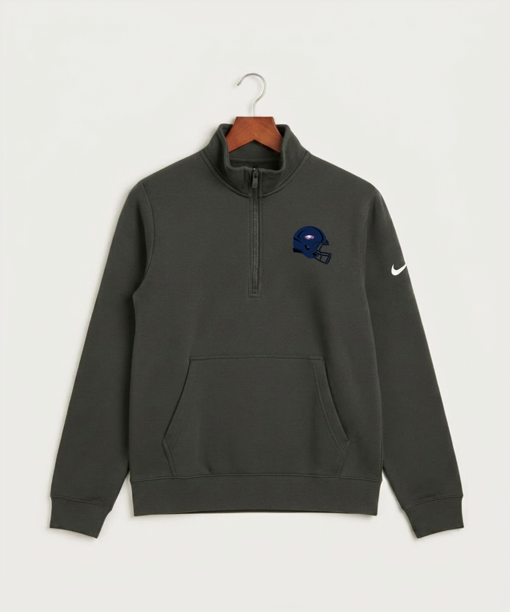 Pequot Lakes High School Football (Boys) - Anthracite Nike Club Fleece Sleeve Swoosh 1/2-Zip NKDX6718