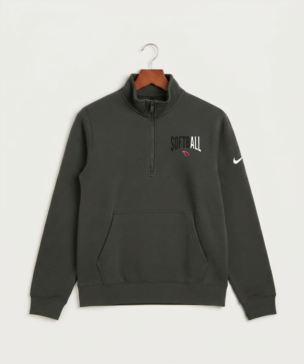 Forreston Softball - Anthracite Nike Club Fleece Sleeve Swoosh 1/2-Zip NKDX6718