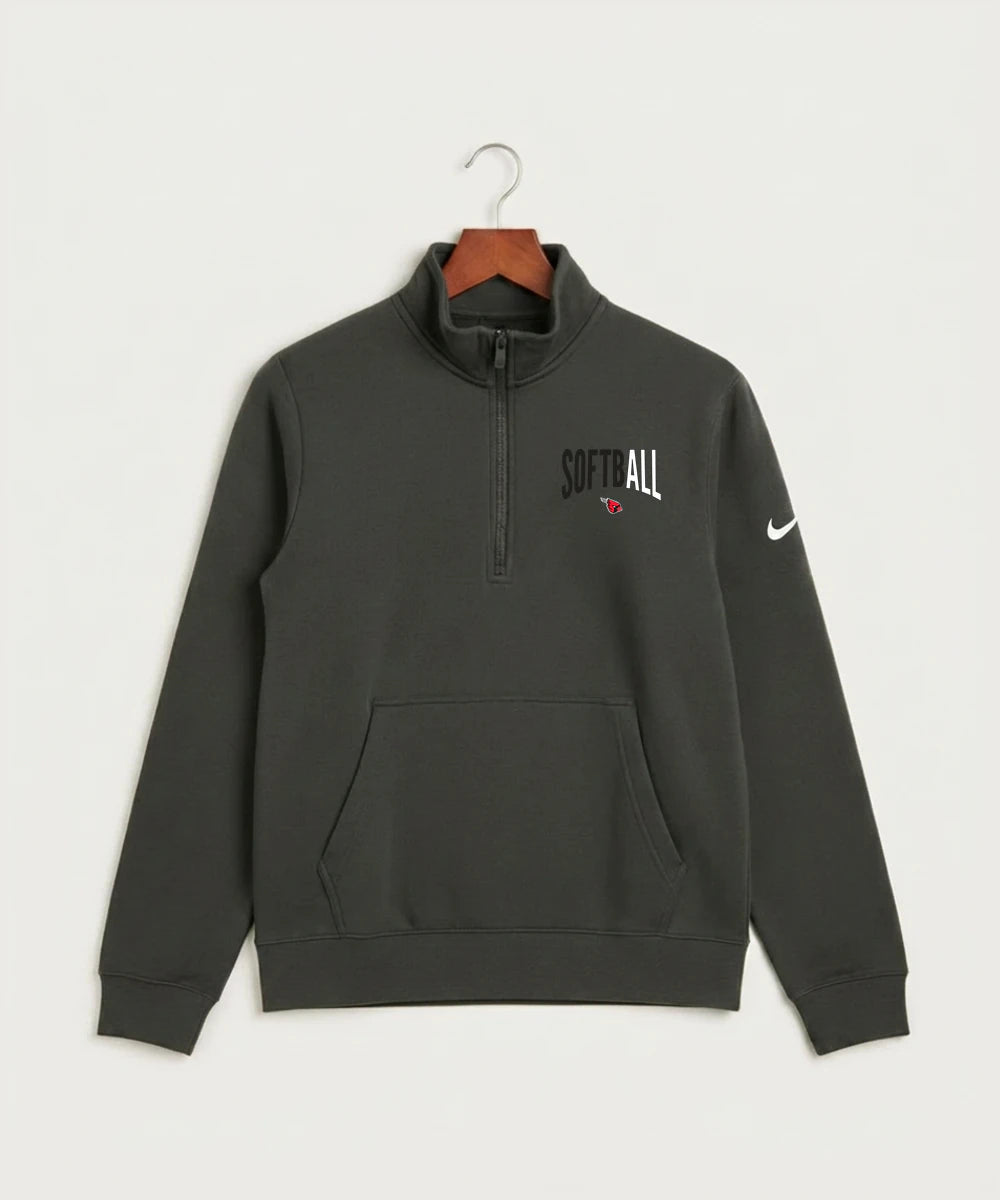 Forreston Softball - Anthracite Nike Club Fleece Sleeve Swoosh 1/2-Zip NKDX6718