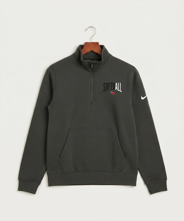 Forreston Softball - Anthracite Nike Club Fleece Sleeve Swoosh 1/2-Zip NKDX6718