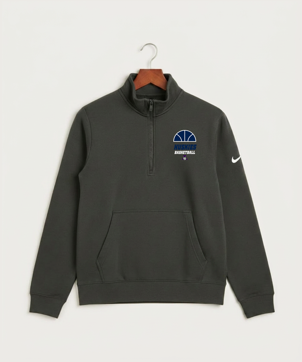 Albany High School Basketball (Boys) - Anthracite Nike Club Fleece Sleeve Swoosh 1/2-Zip NKDX6718