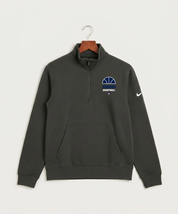 Albany High School Basketball (Boys) - Anthracite Nike Club Fleece Sleeve Swoosh 1/2-Zip NKDX6718