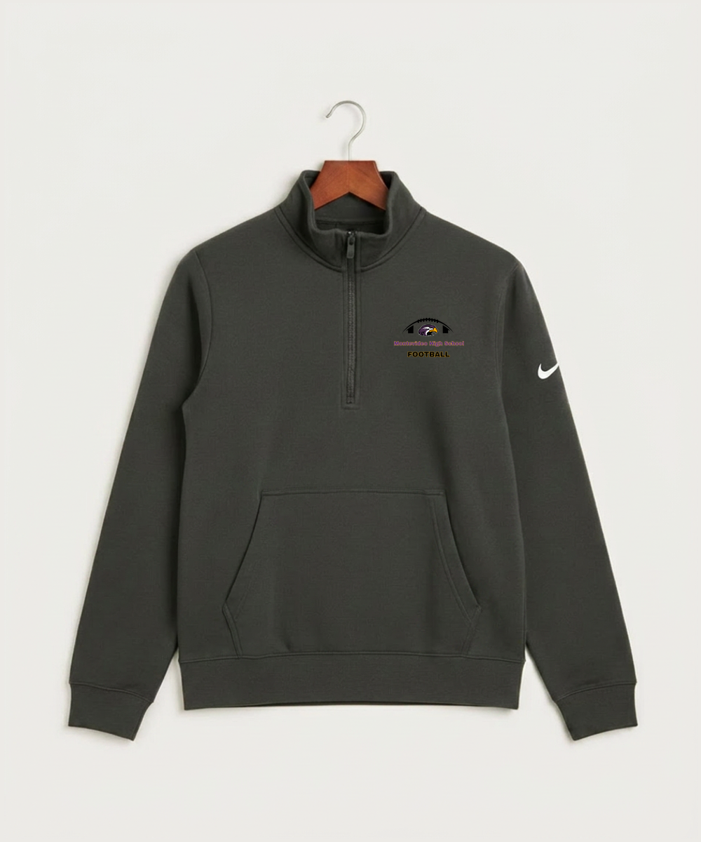 Montevideo High School Football (Boys) - Anthracite Nike Club Fleece Sleeve Swoosh 1/2-Zip NKDX6718