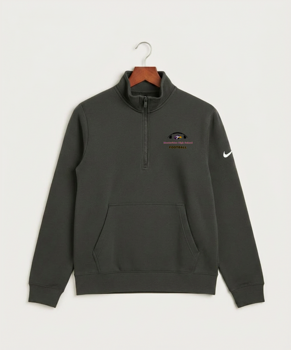 Montevideo High School Football (Boys) - Anthracite Nike Club Fleece Sleeve Swoosh 1/2-Zip NKDX6718