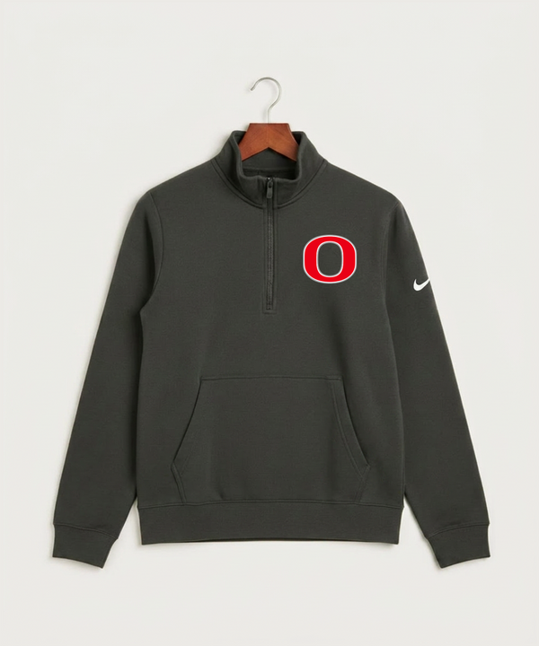 Osakis High School Athletics Coed - Anthracite Nike Club Fleece Sleeve Swoosh 1/2-Zip NKDX6718
