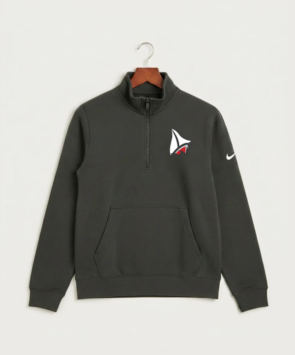 Detroit Lakes Community High School Football (Boys) - Anthracite Nike Club Fleece Sleeve Swoosh 1/2-Zip NKDX6718