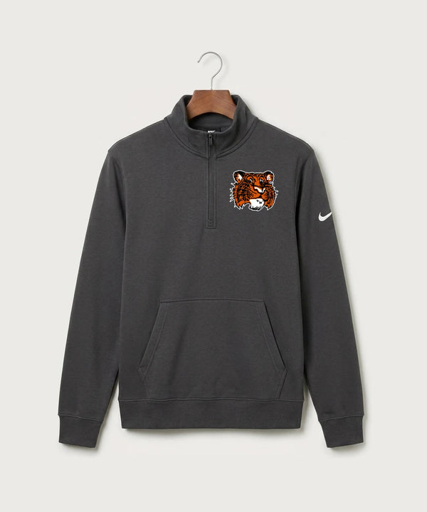 Browerville Public High School Athletics Coed - Anthracite Nike Club Fleece Sleeve Swoosh 1/2-Zip NKDX6718
