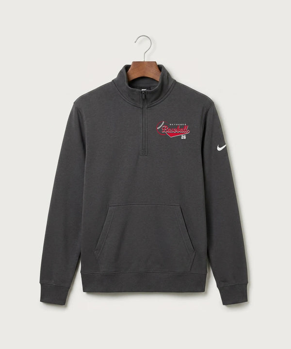 Sauk Valley Community College Baseball Team Store - Anthracite Nike Club Fleece Sleeve Swoosh 1/2-Zip NKDX6718