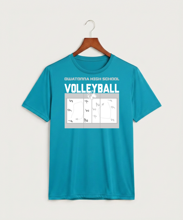 Owatonna High School Volleyball (Girls) - Atomic Blue Sport-Tek PosiCharge Competitor Tee. ST350