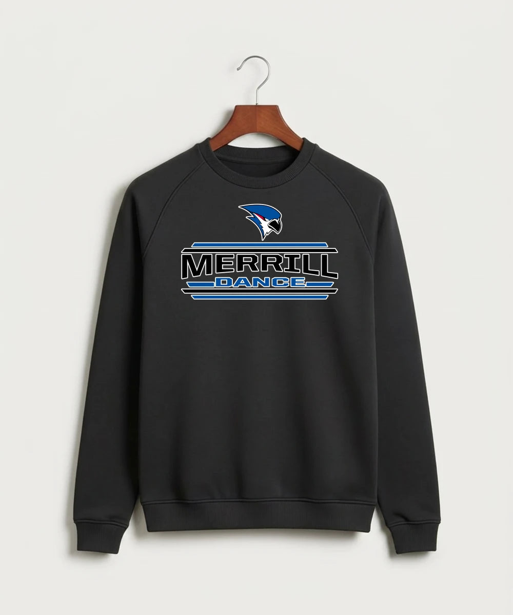 Merrill Dance and Cheer - Black Crewneck - Full Chest