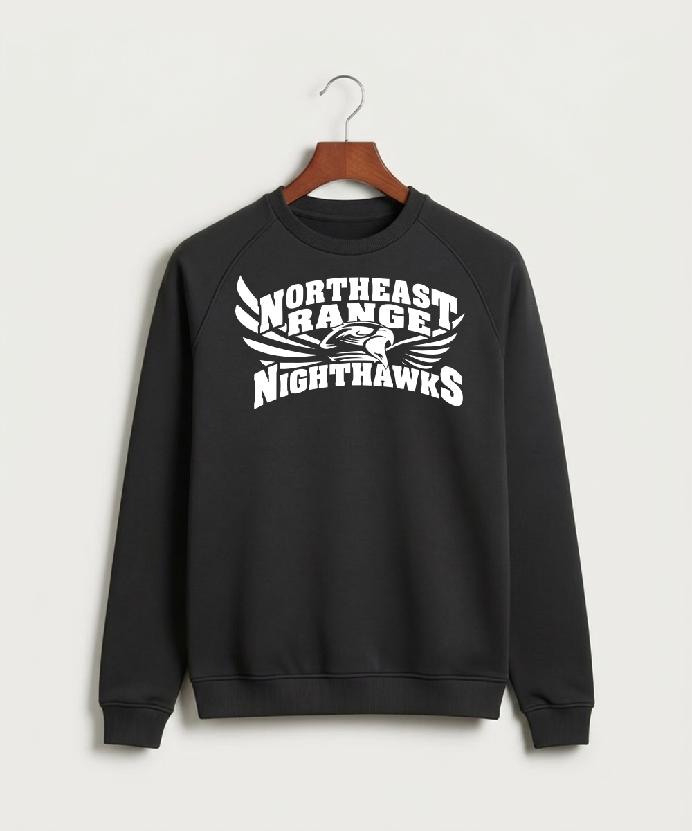 Northeast Range High School Volleyball (Girls) - Black Crewneck - Full Chest