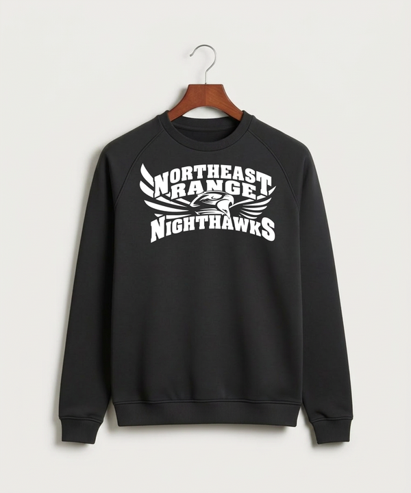 Northeast Range High School Volleyball (Girls) - Black Crewneck - Full Chest