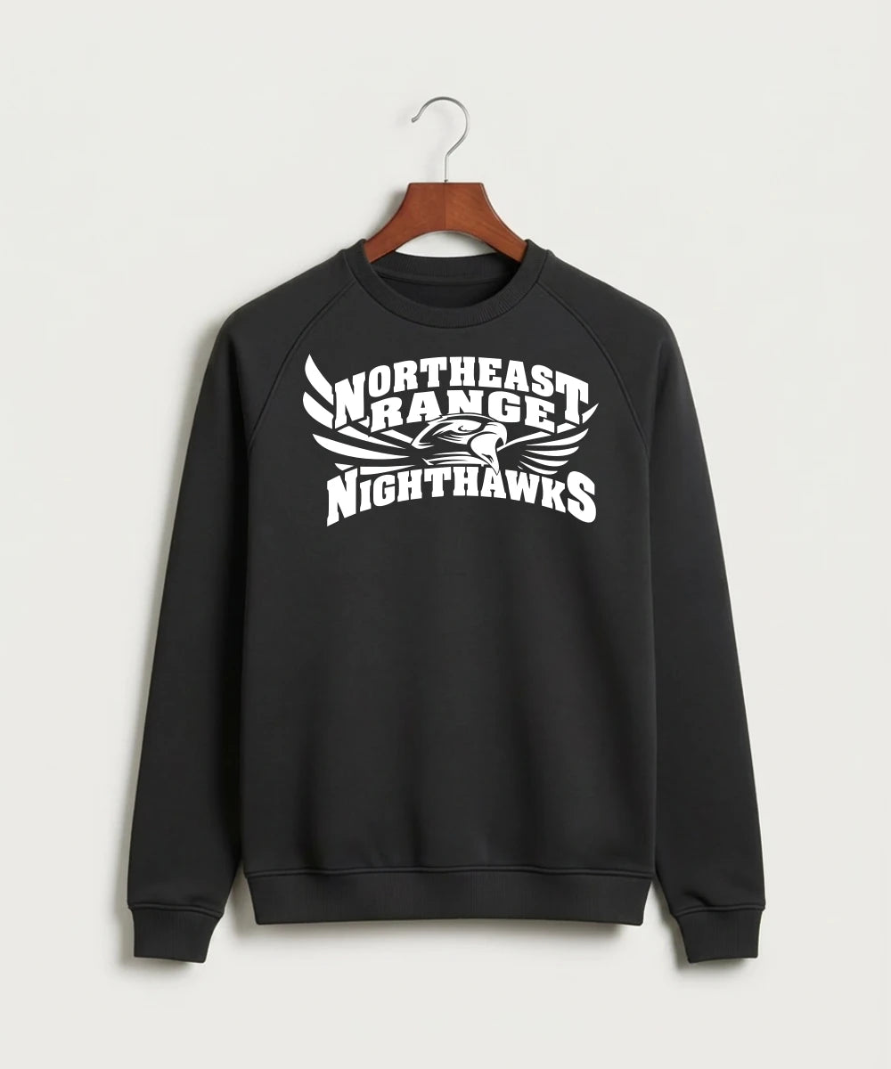 Northeast Range High School Volleyball (Girls) - Black Crewneck - Full Chest