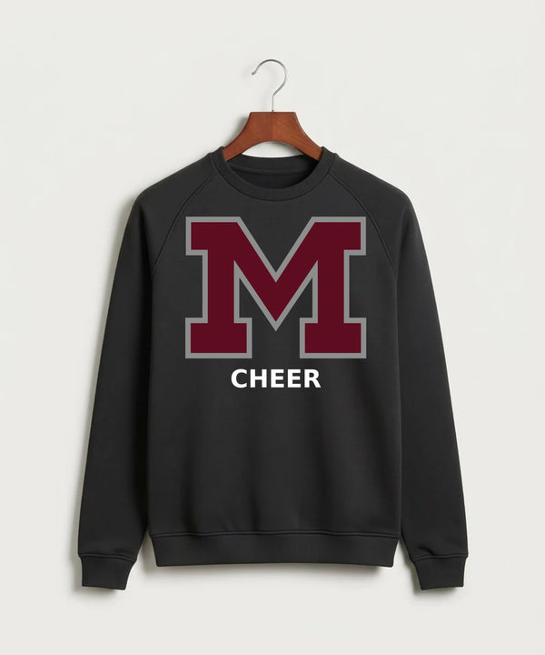 Moline Cheer general - Black Crewneck - Full Chest