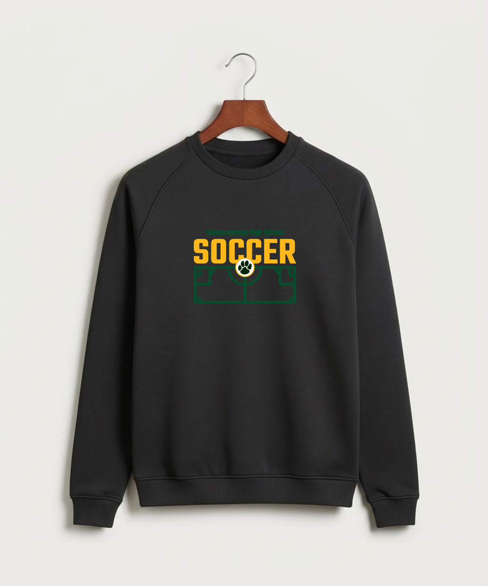 Ashwaubenon High School Soccer (Boys) - Black Crewneck - Full Chest