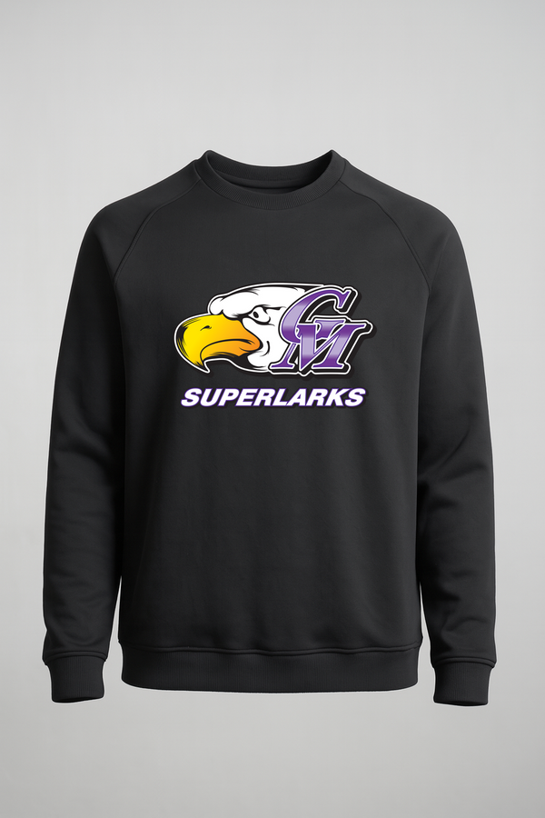 Grand Meadow Football - Black Crewneck - Left Chest