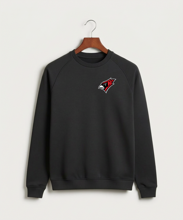 Willmar High School Athletics - Black Crewneck - Left Chest