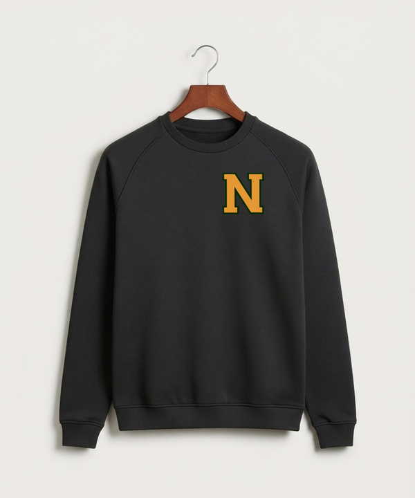 Nevis High School Volleyball (Girls) - Black Crewneck - Left Chest
