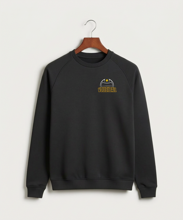 Plainview Elgin Millville H S Volleyball (Girls) - Black Crewneck - Left Chest