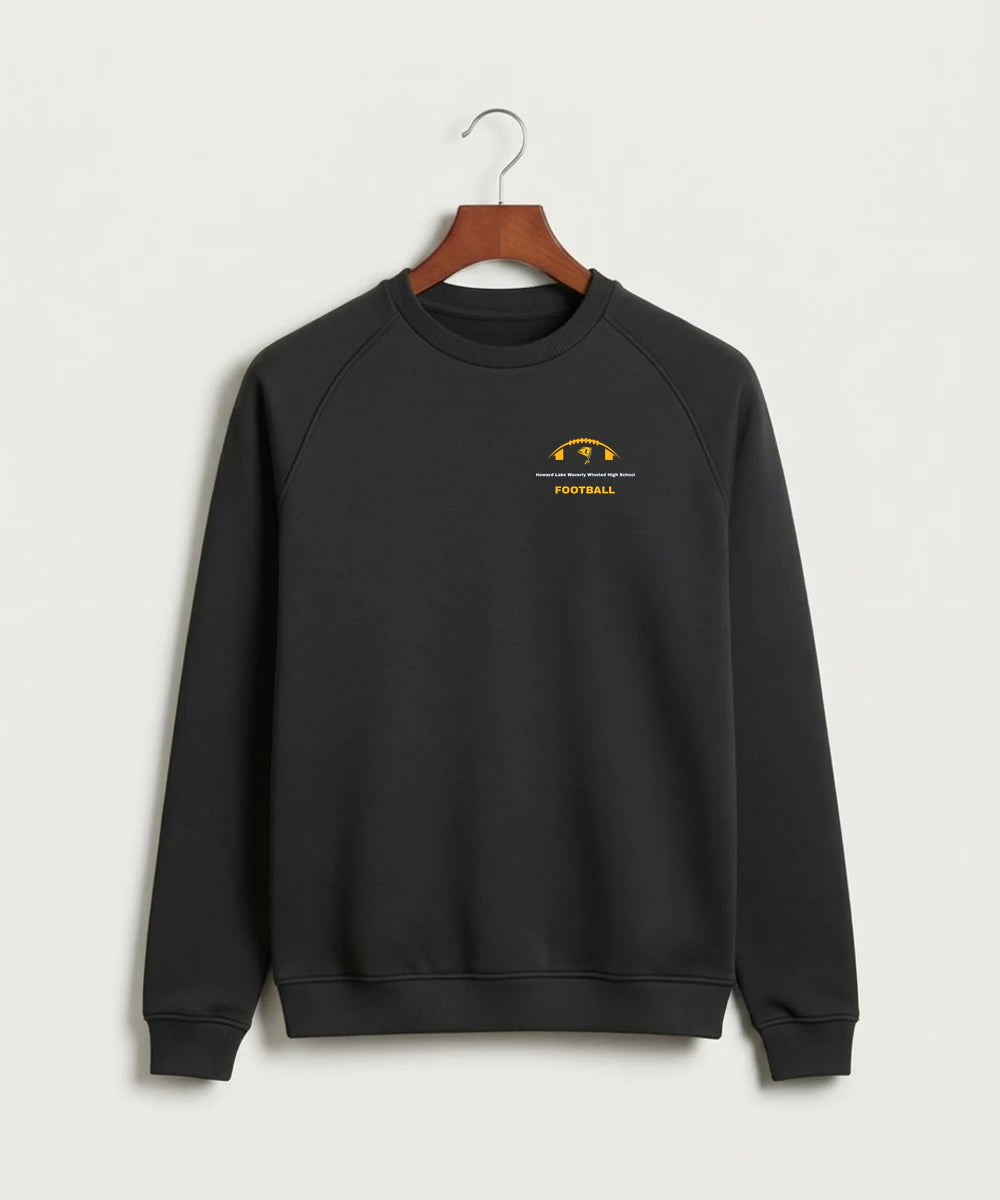 Howard Lake Waverly Winsted High School Football (Boys) - Black Crewneck - Left Chest