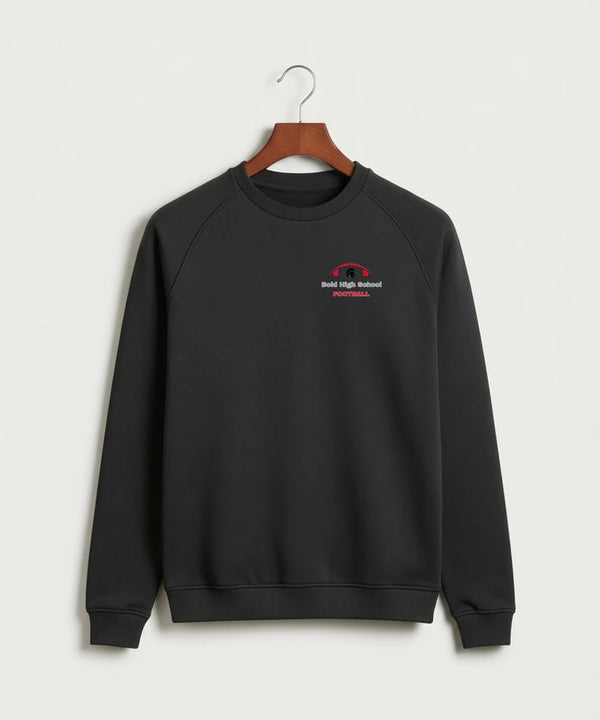 Bold High School Football (Boys) - Black Crewneck - Left Chest