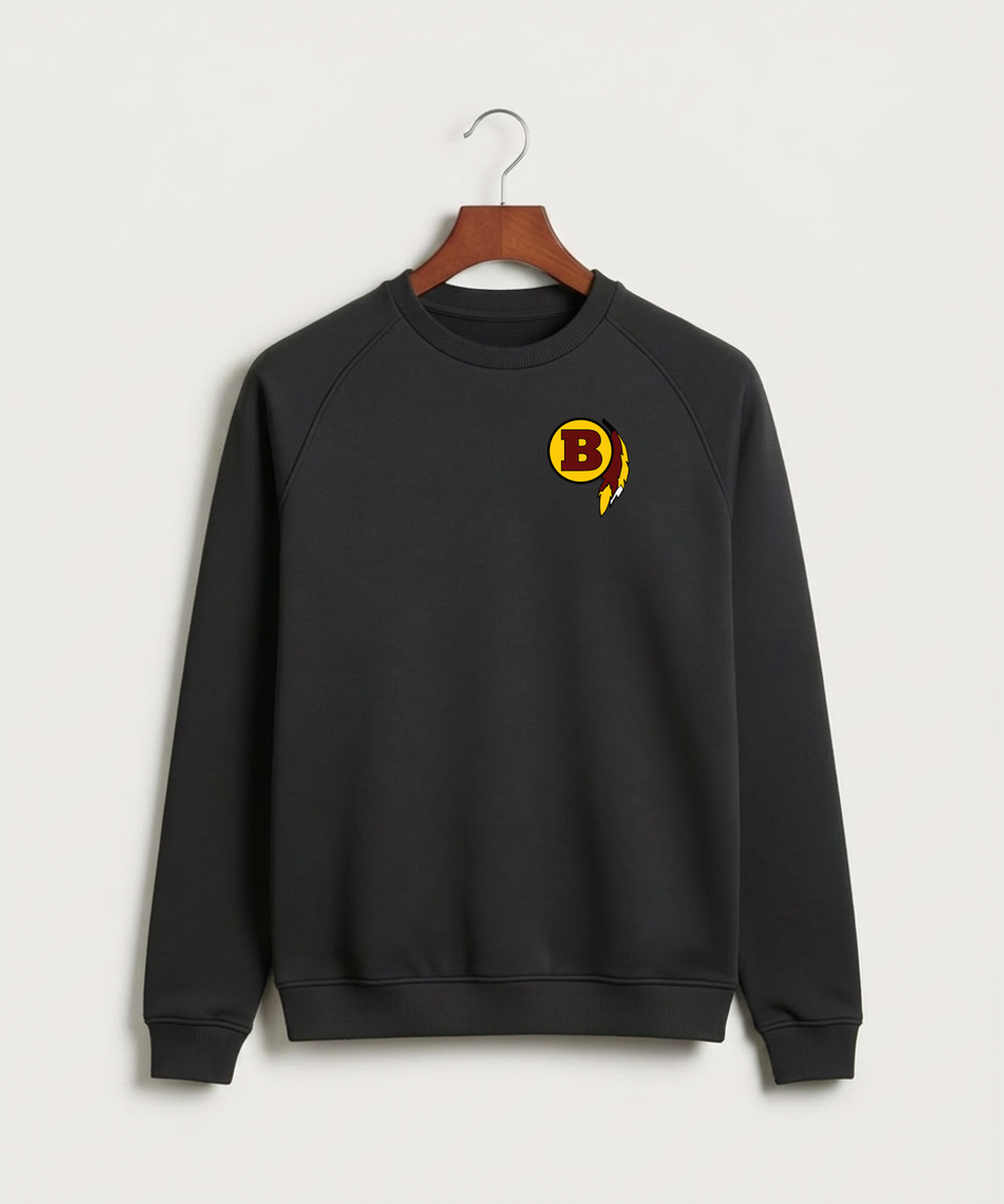 Benson High School Football (Boys) - Black Crewneck - Left Chest