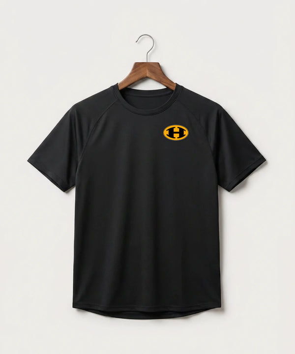 Hutchinson High School Football (Boys) - Black Tee - Left Chest