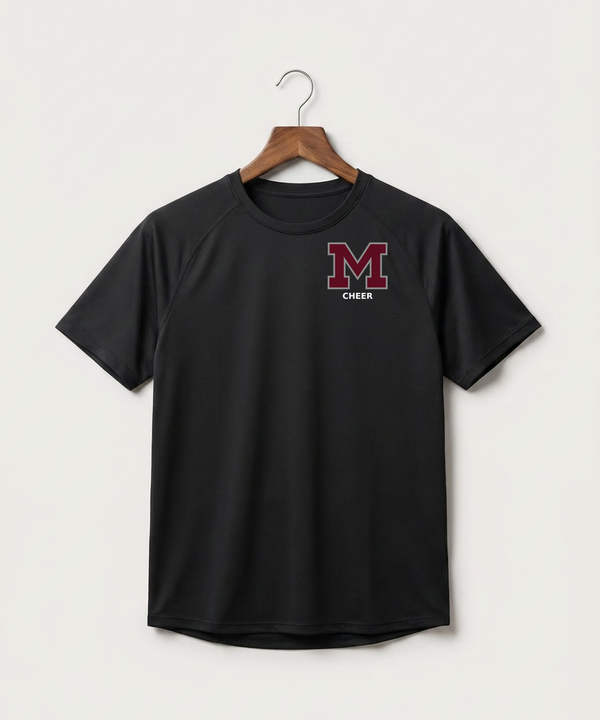Moline Cheer general - Black Tee - Left Chest
