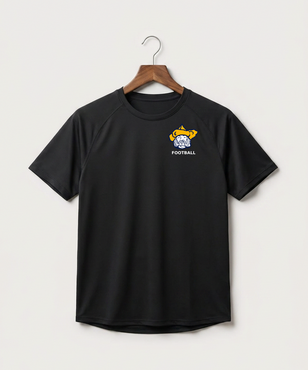 Polo HS Football general - Black Tee - Left Chest